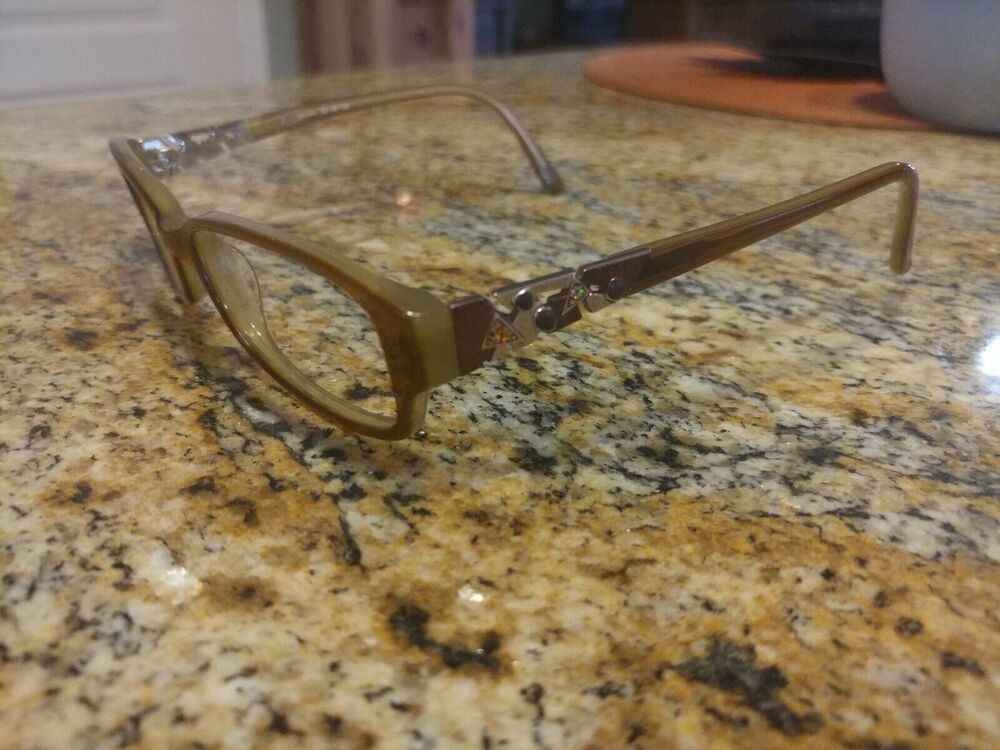 La Scala Womens Eyeglass Nice!!!!! 437 Brown Cream Bronze 52-16-135